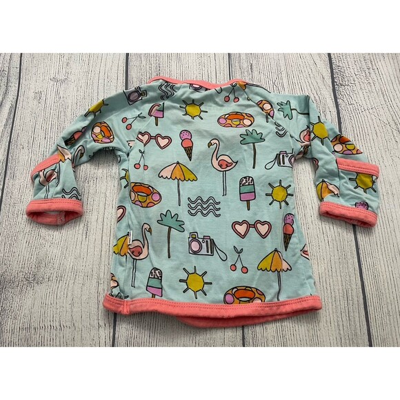 Little Sleepies Bamboo Pool Party Baby Girl Wrap Shirt, Size Newborn - Picture 4 of 5